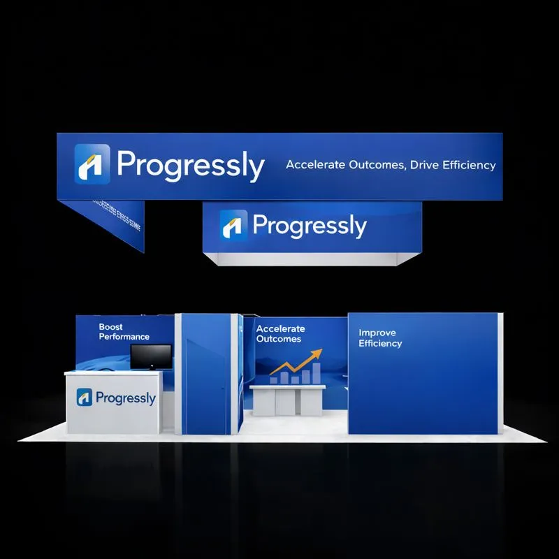 30×40 Business Analytics Exhibit Booth Design