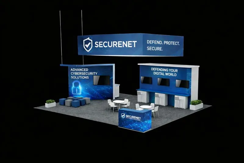 30×30 Cybersecurity Exhibit Booth Design